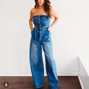 Strapless Denim Jumpsuit